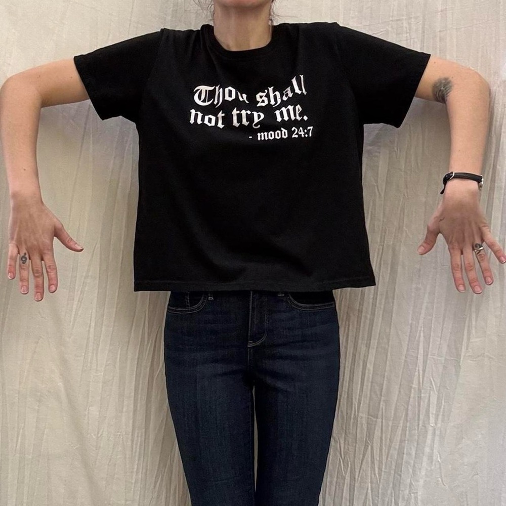 Thou Shall Not Try Me Olde English Graphic Tee Shirt Funny Graphic S/M/L - Picture 4 of 8